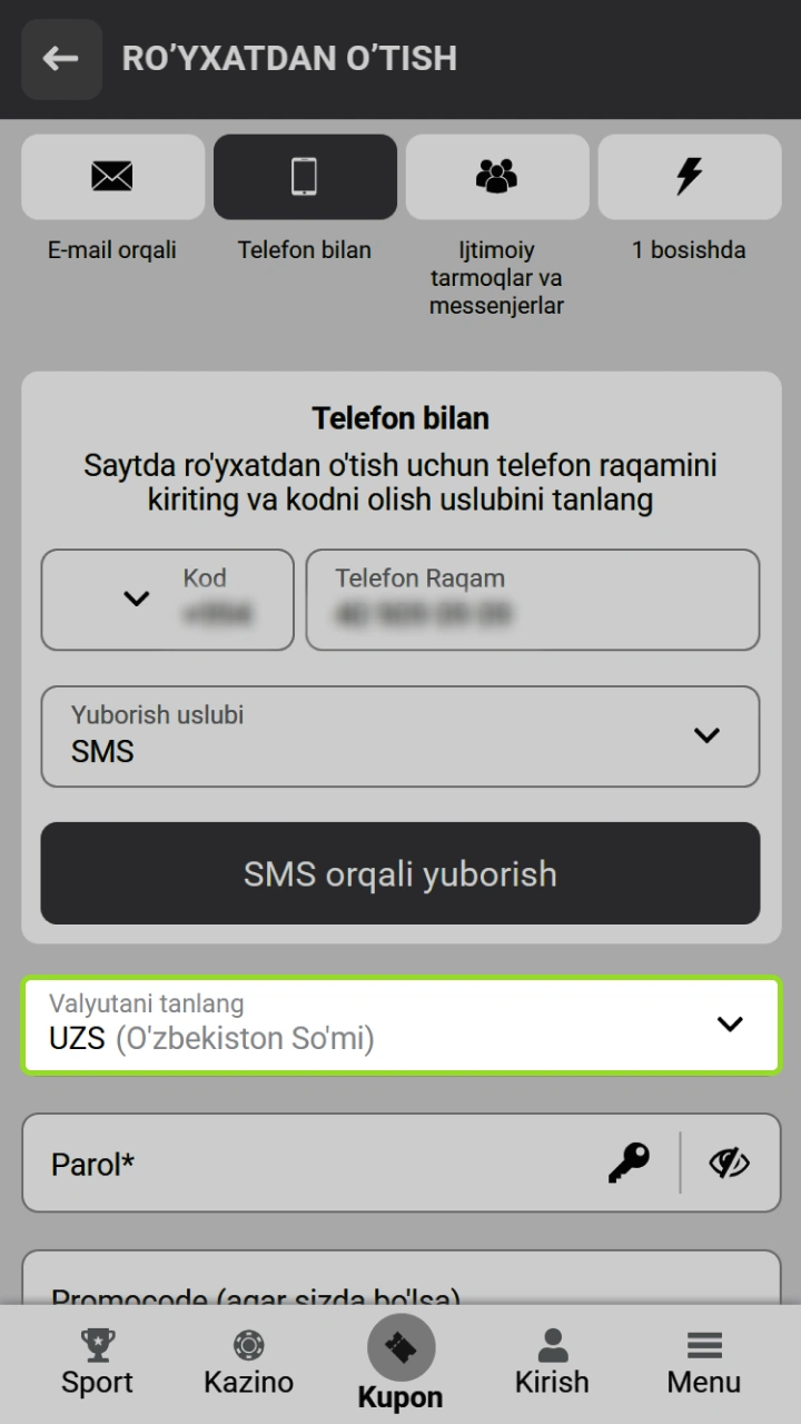 WinWin platformasida sizga mos keladigan valyutani tanlang va osongina o'ynashni boshlang.