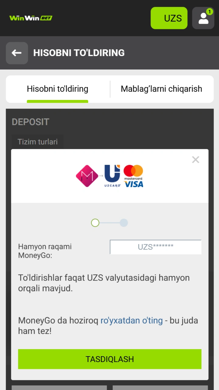 WinWin hisobingizga pul o'tkazing va jonli dilerlik kazinosida omadingizni sinab ko'ring.