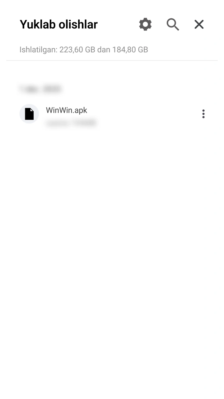 Yuklab olingan WinWin APK faylini oching va tezkor o'rnatishni ishga tushiring.
