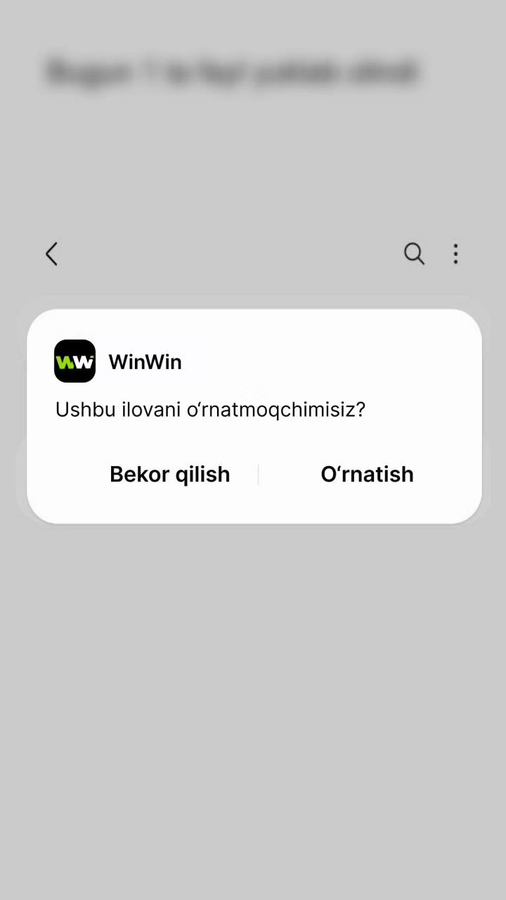 WinWin dasturining o'rnatilishini tasdiqlang va katta yutuqlarga erishish uchun birinchi qadamni qo'ying.