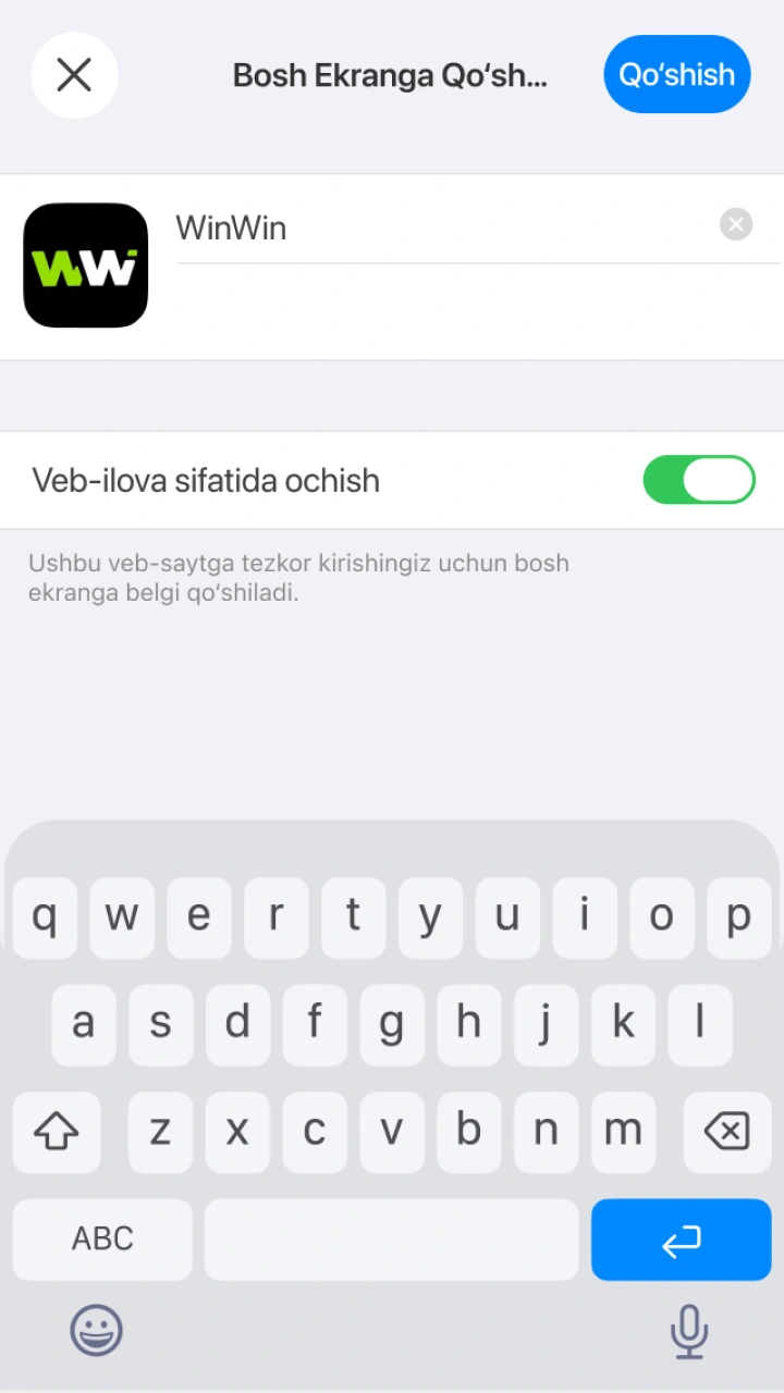 WinWin ilovasini iOS qurilmangizga qo'shishni tasdiqlang va xavfsiz o'yinlardan zavqlaning.