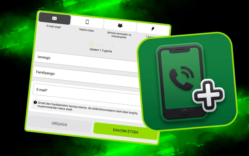 WinWin ilovasida telefon raqamingizdan foydalanib ro'yxatdan o'ting va katta sovrinlarni yutib oling.